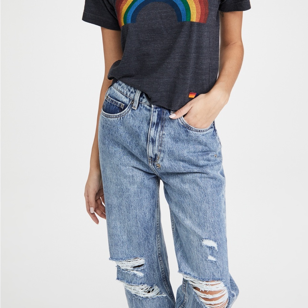 Aviator Nation boyfriend Rainbow Graphic T-Shirt* sold out * size lrg - Picture 3 of 9